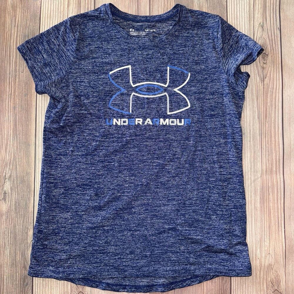 Girls Under Armour Large Heather Blue Shirt